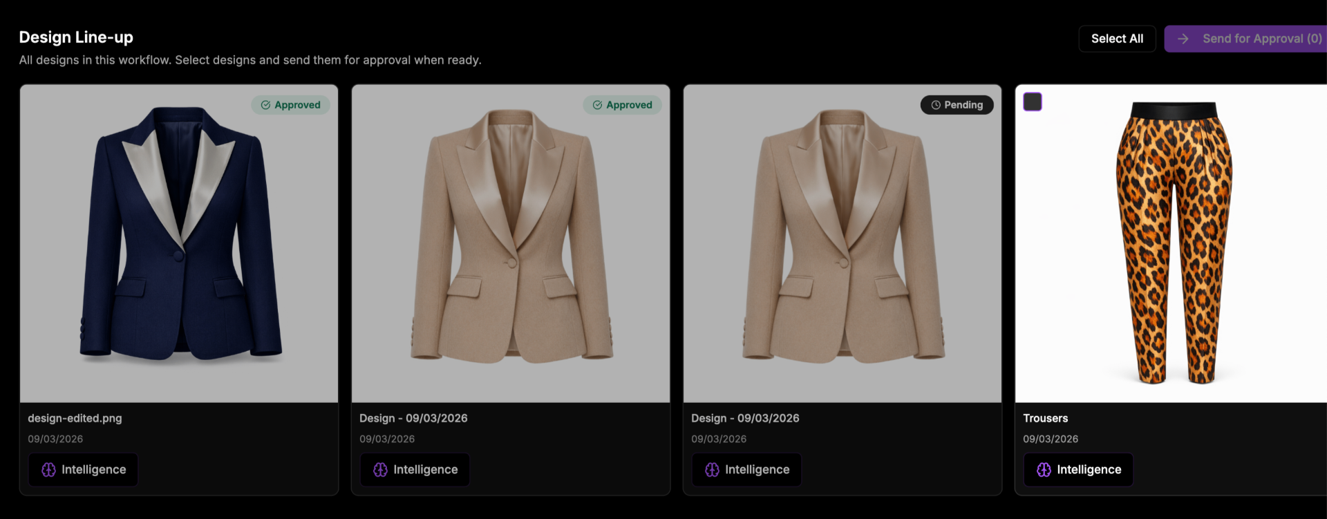 Evoluzione: Concepts validated against creative alignment and commercial viability, with the